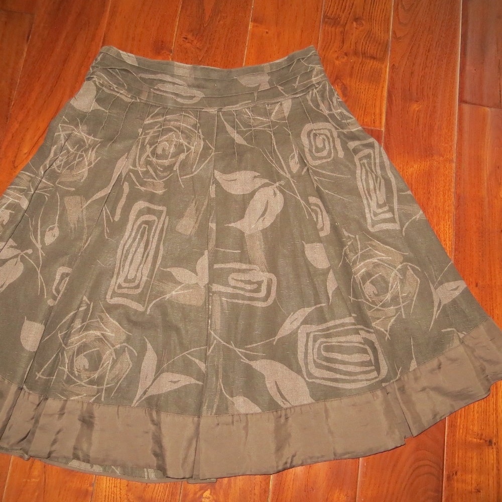 Jak & Rae Anthropologie Brown Linen  Skirt size 6